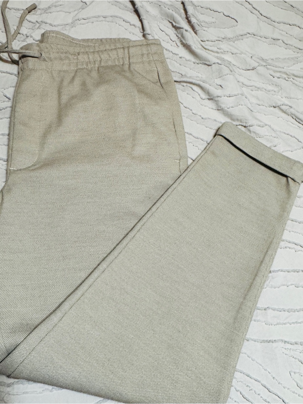 Zara Men's Knit Joggers - Light Beige size medium
